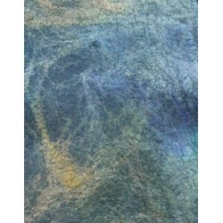 Filzschal Chubut Merinowolle mit Seide graublau/gelb