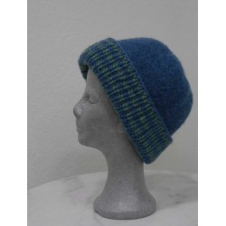 Strickfilz-Mütze blaugrün