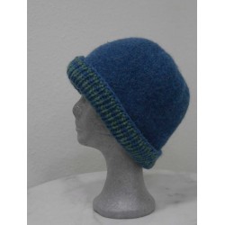 Strickfilz-Mütze blaugrün