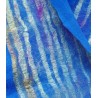 FilzschalMerinowolle mit Seidenstreifen Nunofilz blau